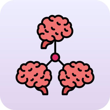 beyin ikonu vektör illüstrasyonu