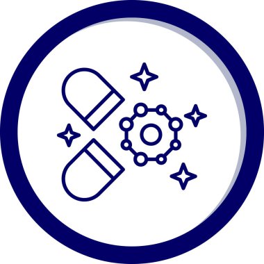 Bir çemberdeki ilaç ikonunun vektör illüstrasyonu.