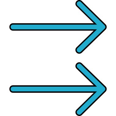 Ok sağ kontur vektör simgesi