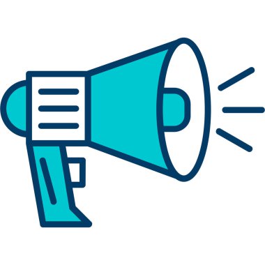 megafon hoparlör izole simgesi