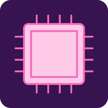 İşlemci. Web simgesi basit illüstrasyon