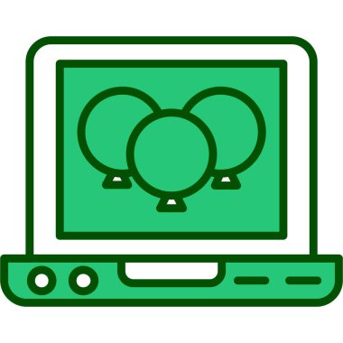 kalp şeklinde ekran simgesi, vektör tasarımı olan dizüstü bilgisayar