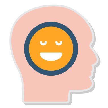 Beyin baş simgesi, vektör illüstrasyonu