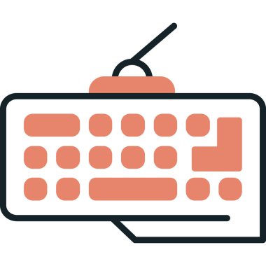 Bilgisayar klavyesi. Basit ağ simgesi