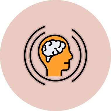 Beyin vektör simgesi modern basit illüstrasyon, vektör