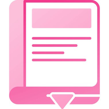 Bir kağıdın vektör çizimi ve pembe arkaplan