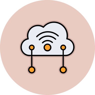 Bulut hesaplama simgesi vektör illüstrasyonu