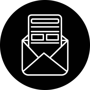 zarf e- posta simgesi, vektör illüstrasyonu