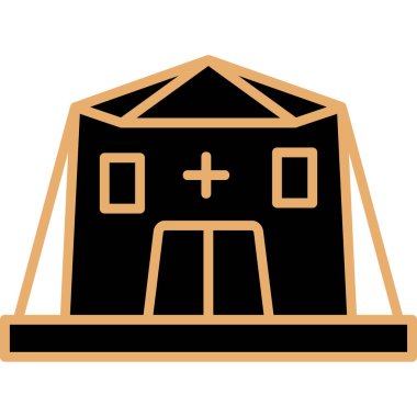 Siyah arkaplanı olan bir evin vektör çizimi