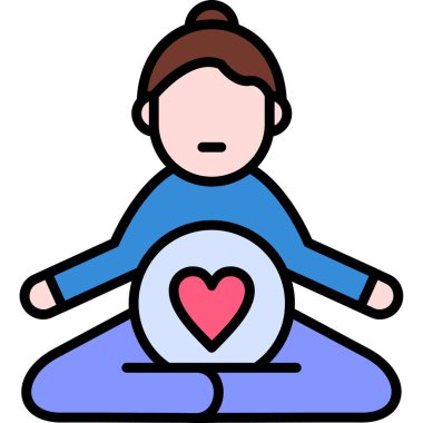 Lotus pozisyonunda bir kadın, vektör illüstrasyonu