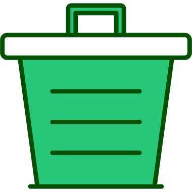 Sepet yiyecek simgesi doldurulmuş & ana hatlar biçiminde