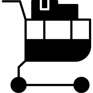 Alışveriş arabası simgesi, vektör illüstrasyonu