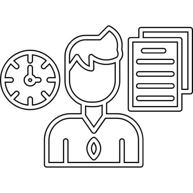 Saat ve takvim vektör illüstrasyon tasarımına sahip iş adamı yöneticisi