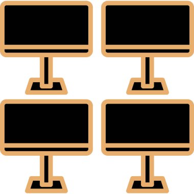 Masaüstü ekranlı bilgisayar monitörü. vektör illüstrasyonu