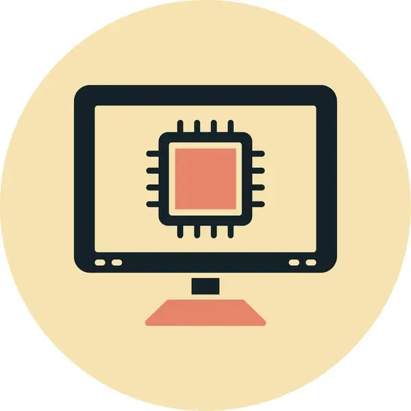 Bilgisayar işlemcisi. Basit illüstrasyon
