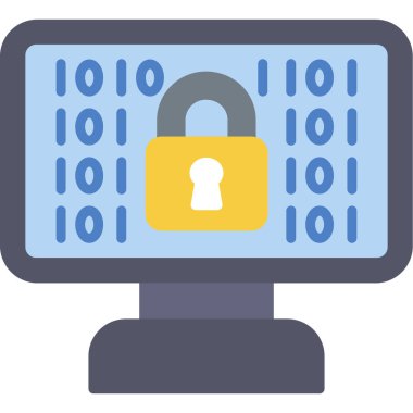 siber güvenlik kilidi simgesi düz biçimli