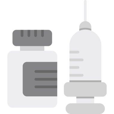 Şişe ve hap ikonu. vektör illüstrasyonu