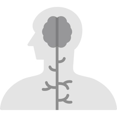 Yaprak ikonlu insan beyni, düz tasarım