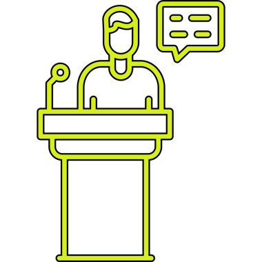 Konferans. Web simgesi vektör illüstrasyonu