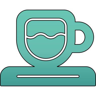 Kahve fincanı ikonu. Web için kahve fincanı vektör simgelerinin özet çizimi