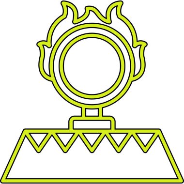 Altın ve beyaz ikonun vektör illüstrasyonu