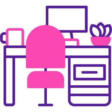 Ofis simgesi vektör illüstrasyonu