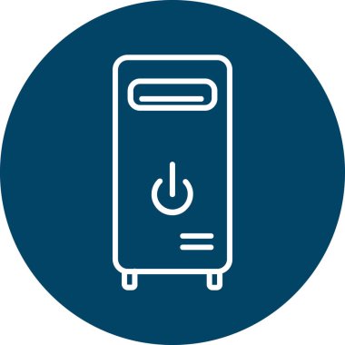 Elektrikli pil vektör simgesi. biçim iki renkli düz yuvarlak simge, eko mavi ve gri renkler, yuvarlak açılar, beyaz arkaplan.