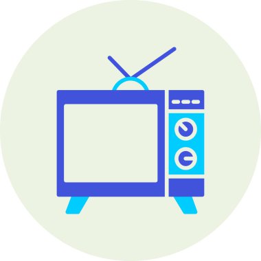 Televizyon simgesi. Televizyon vektör simgesi web için basit örnek