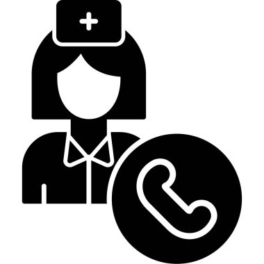 Doktor ikonu arıyor. Web için çağrı vektör simgesinin özet çizimi