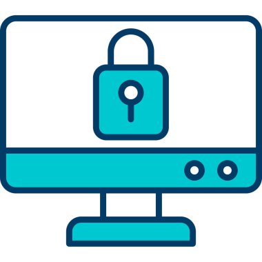 İnternet güvenliği. Web simgesi basit illüstrasyon