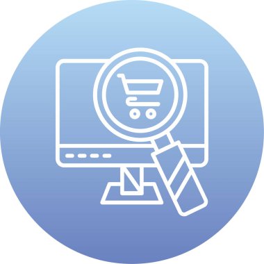 Dizüstü bilgisayarlı alışveriş arabasının vektör çizimi