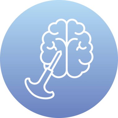 Beyin. Web simgesi basit illüstrasyon