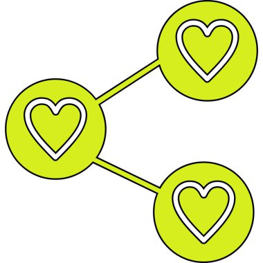 Kalp ikonu vektör illüstrasyonu