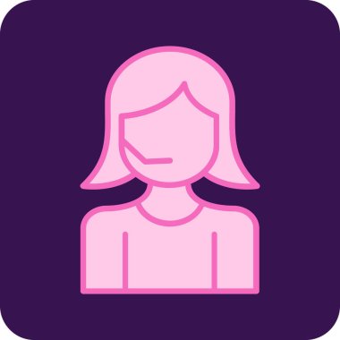 Kızım. Web simgesi basit bir illüstrasyon. kadın vektörü