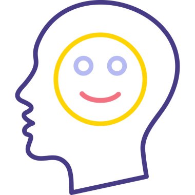 Mutlu kafa simgesi. İnsan baş vektör simgesi rengini izole et