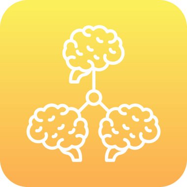 Beyin ve ağaç ikonu. vektör illüstrasyonu