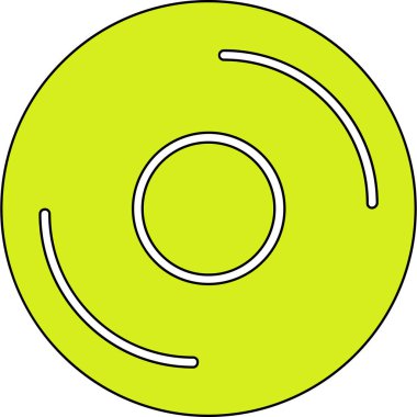 Yeşil ve sarı yuvarlak bir ikonun vektör çizimi