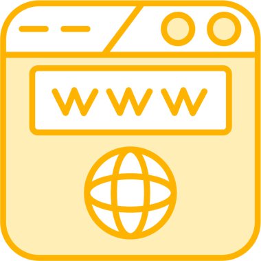 Web tarayıcı simgesi. Web için web vektör simgesinin basit illüstrasyonu.