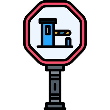 Araba yıkama ikonu. Taslak araba yıkama vektör simgesi rengi düz izole