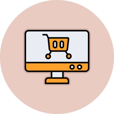 Alışveriş arabası. Web simgesi basit illüstrasyon