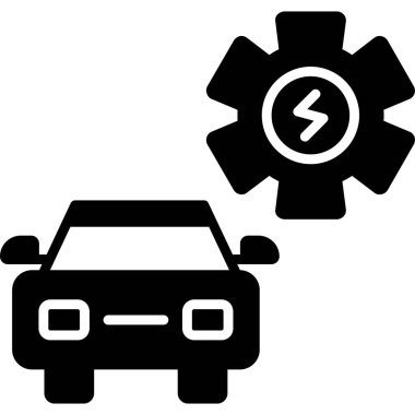 araba servisi simgesi, basit illüstrasyon tasarımı