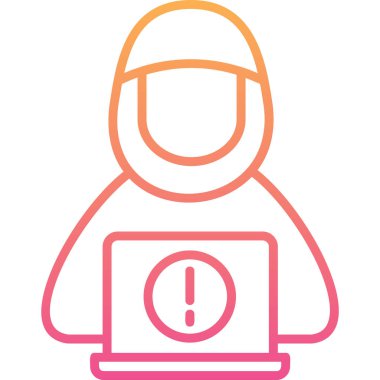 hacker web simgesi, vektör illüstrasyonu