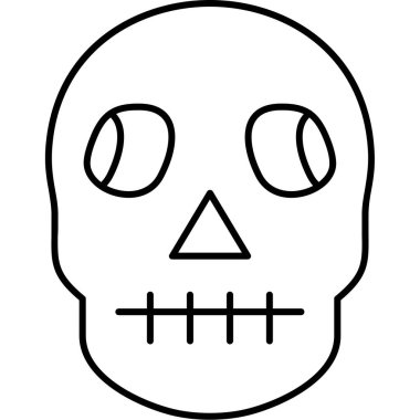 kafatası simgesi, vektör illüstrasyonu beyaz arkaplanda izole edildi