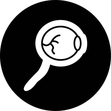 Büyüteçle bir kadın simgesinin vektör çizimi