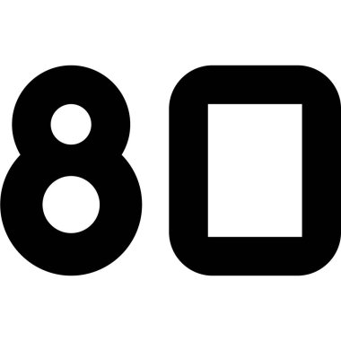 8 'ler sayı simgesi, vektör illüstrasyonu