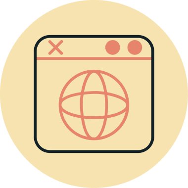 Web tarayıcı simgesi vektör illüstrasyonu