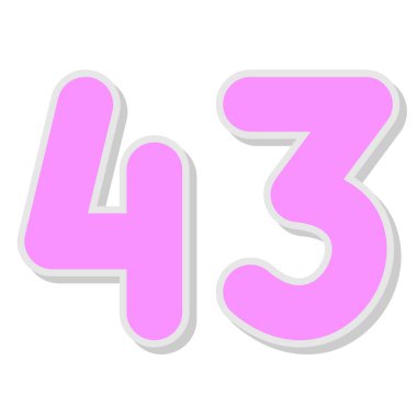 Beyaz arkaplanda pembe 4 numara