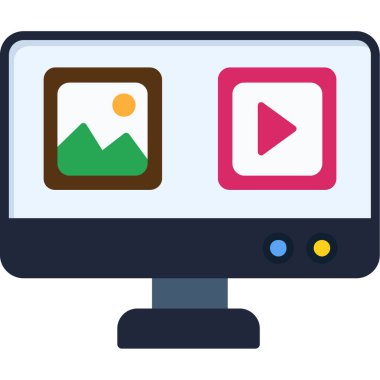 ekran ve bilgisayar vektör illüstrasyon tasarımlı video kamera