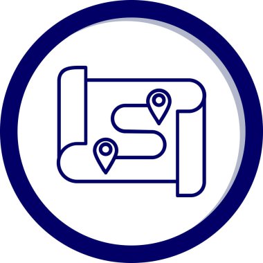 Bir harita simgesinin vektör illüstrasyonu