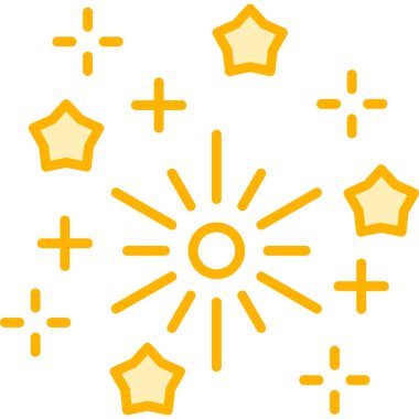 Havai fişek kutlama partisi simgesi ana hatlarıyla